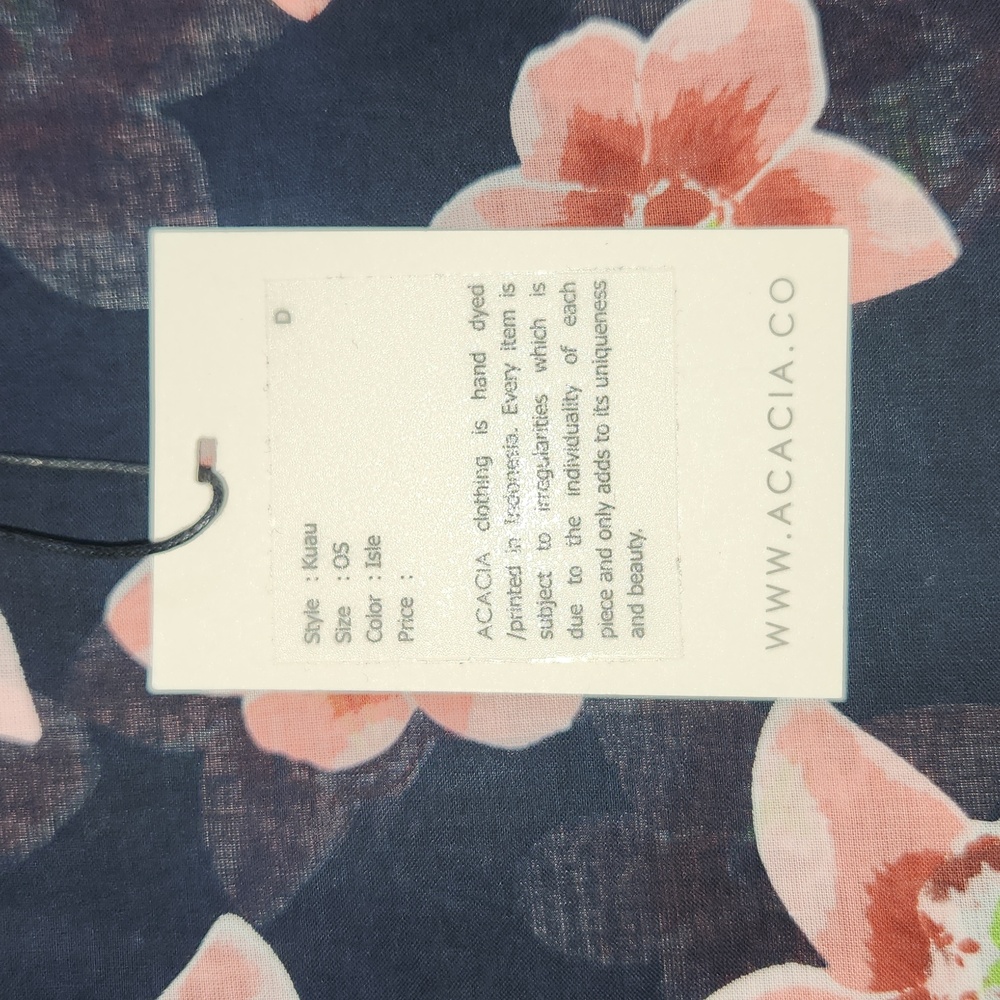 New acacia swimwear isle kuau pareo sarong orchid print nwt tropical floral - Picture 8 of 11